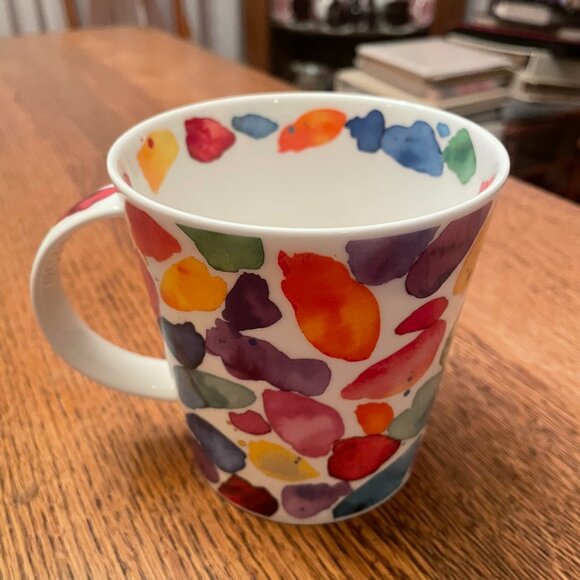 Dunoon Blobs Red Caroline Bessey Bone China Coffee Cup Mug made in England - Picture 3 of 5